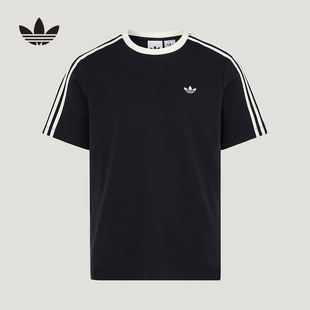 adidas阿迪达斯三叶草三条纹Cali 半袖春男基础简约短袖T恤KX7991