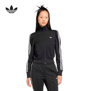 adidas阿迪达斯三叶草漏斗领夹克春女FB TRACK TOP针织外套KS1362