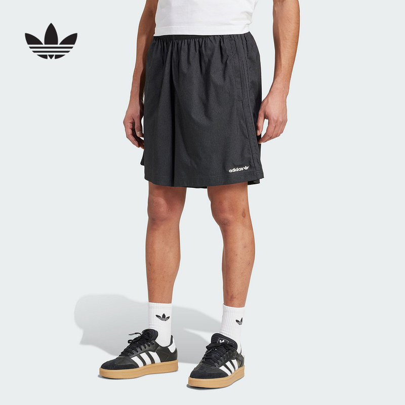 adidas阿迪达斯三叶草足球风速干中裤2025秋男工装五分短裤JX3081