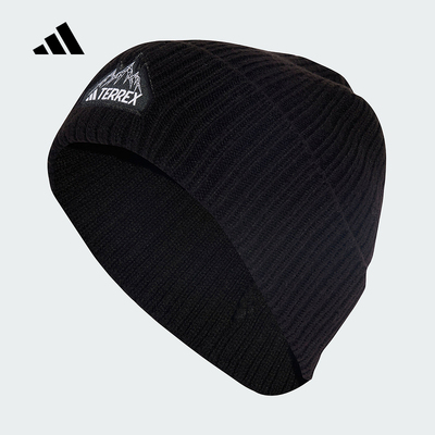 阿迪达斯户外保暖包头帽子2025冬TERREX无檐便帽针织冷帽JM0463