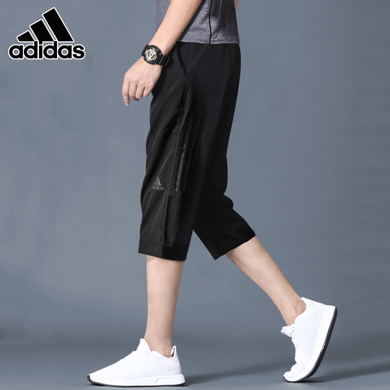 阿迪达斯运动短裤男裤夏季新款跑步中裤宽松休闲七分裤BK0982