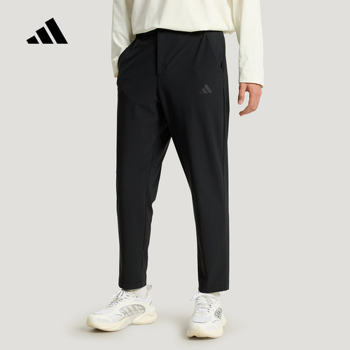 adidas阿迪达斯凉感修身锥形运动裤2026夏男休闲针织长裤 KW4774