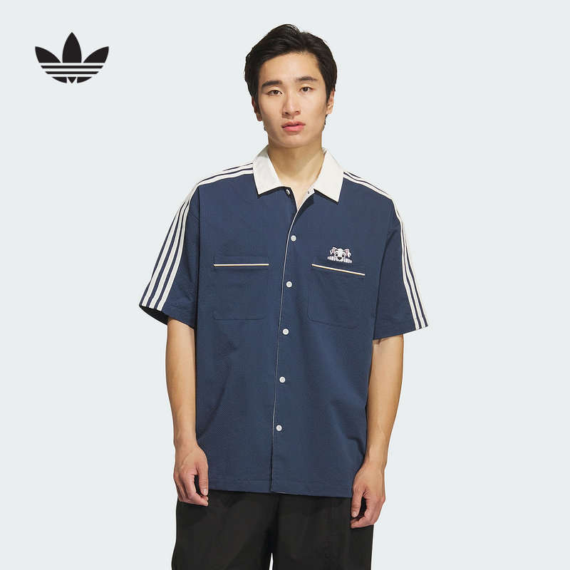 adidas阿迪达斯迪士尼101斑点狗联名短袖衬衫25秋男女上装 KG6689