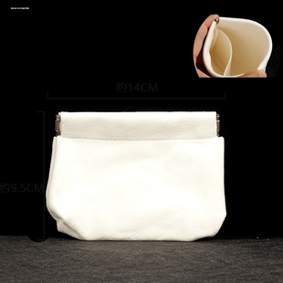 小号盘珠袋收纳包核桃包古玩麂皮文玩袋纳袋手串挂件鹿皮白色