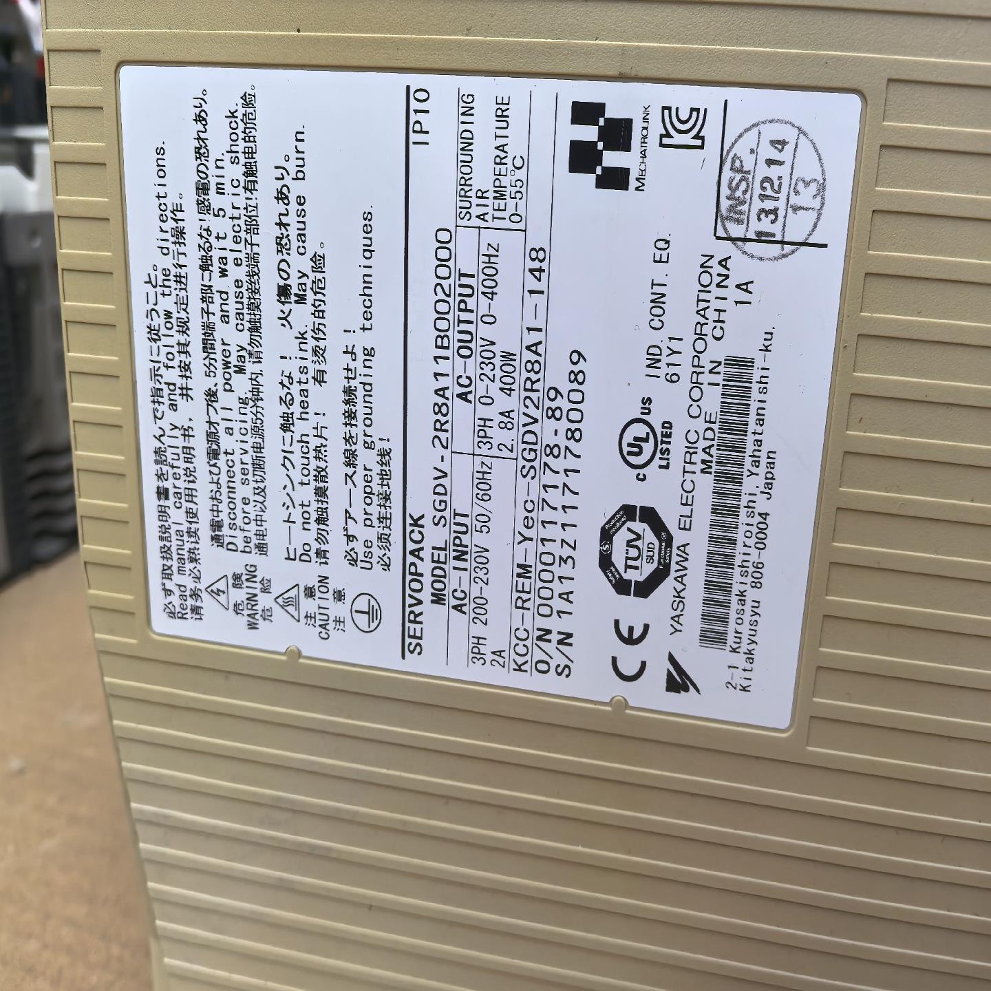 安川  SGDV-2R8A01AB，伺服驱动器，400W，拆(崽崽配件）