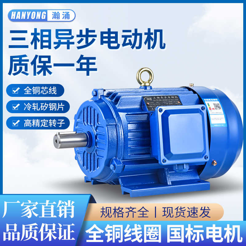 三相电动机Y100L1-4 2.2KW YE2-100L2-4 3/1.5KW全铜国电机380V