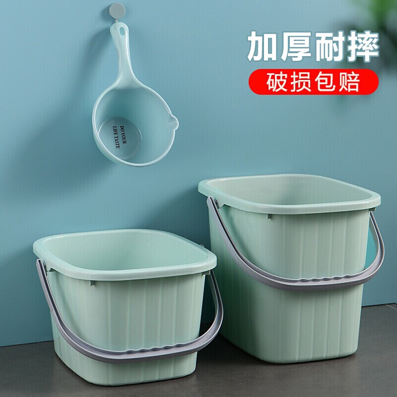日本MUJIE加厚方形水桶家用手提塑料洗衣桶泡脚桶宿舍墩布桶拖把