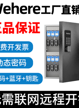 WeHere密码智能壁挂式钥匙箱房产中介管理柜锁匙汽车物业收纳盒子