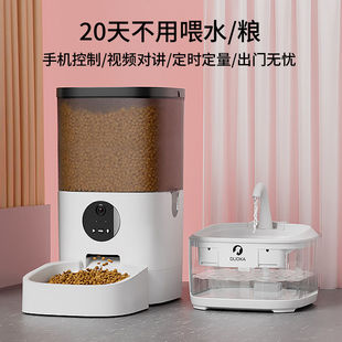 玲珑猫咪自动喂食器定时定量智能可视投食器宠物狗粮盆饮水一体机