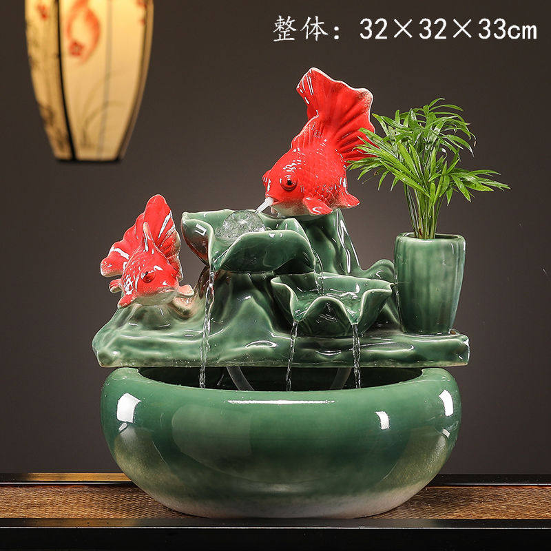 水循环家居摆件鱼缸流水客厅家用桌面办公室玄关装饰乔迁开业礼品 - 小亦工厂直销出品