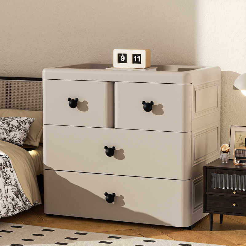 床头加深加厚抽屉式收纳柜子婴儿童衣柜玩具储物箱家用多层五