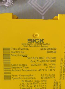 UE43-3AR3D2 6034568 24VDCAC 德国SICK施克 安全继电