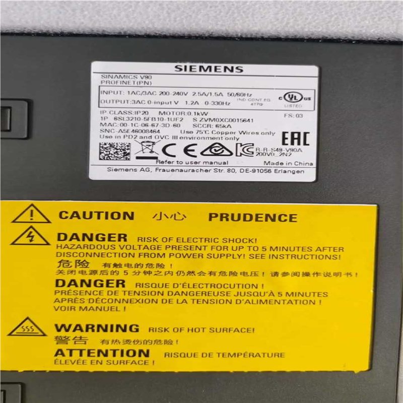 6SL3210-5FB10-1UF2伺服驱动器V90电议价