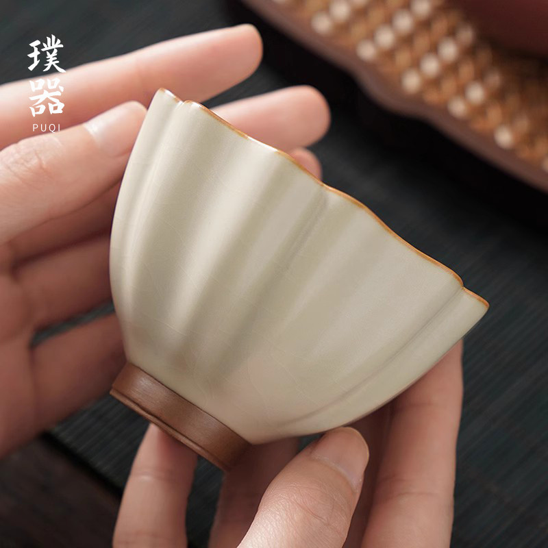 汝窑茶杯主人杯高档简约家用单个陶瓷个人专用喝茶功夫茶具茗杯