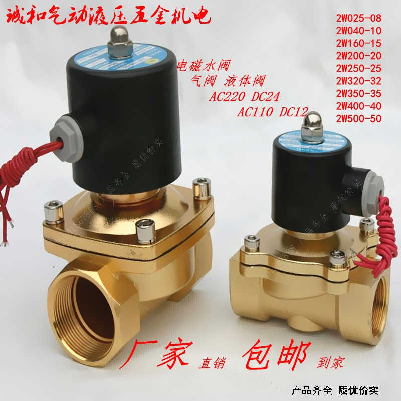 2W025-08 2W040-10 2W160-15 2W200-20 2W250-25水气液电磁阀4分6