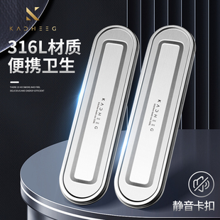 316不锈钢筷子收纳盒餐具盒刀叉勺子三件套装便携一人学生空盒