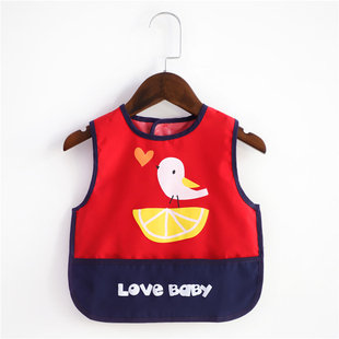【直播专享】袖款宝宝防水防脏吃饭围兜食饭兜婴儿童反穿衣罩衣
