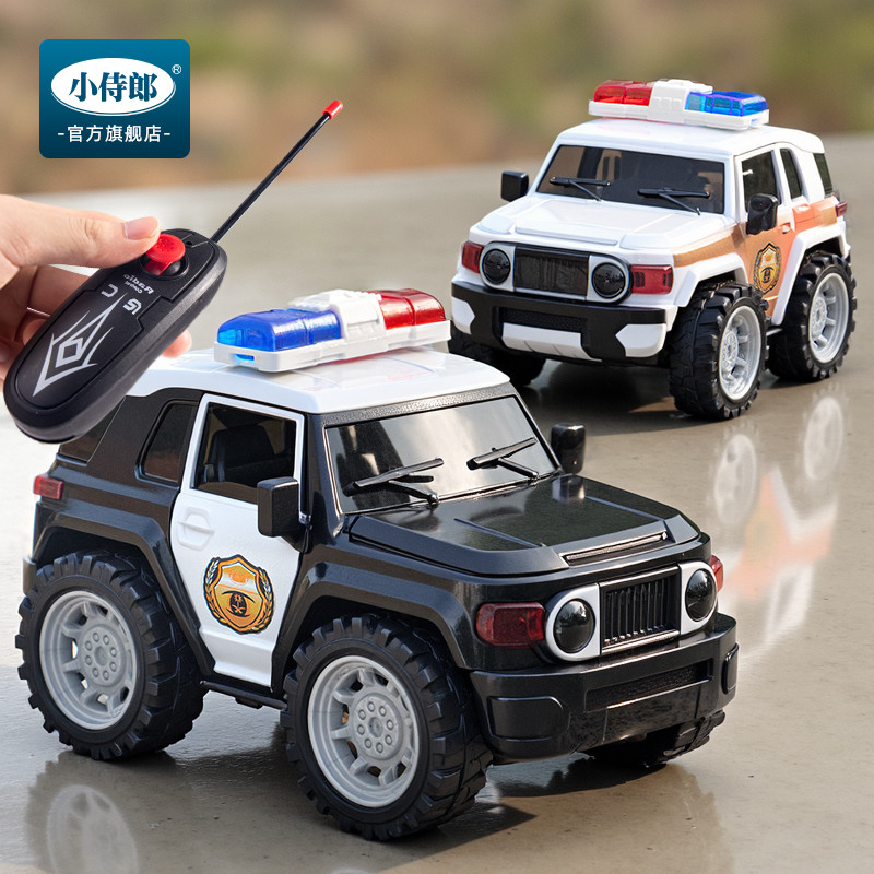 儿童电动遥控小汽车新款迷你线仿真越野赛车警车男孩3一4岁玩具