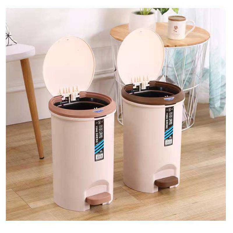 创意脚踩按压垃圾桶家用客厅厨房厕所静音有盖可爱大号手按收纳桶