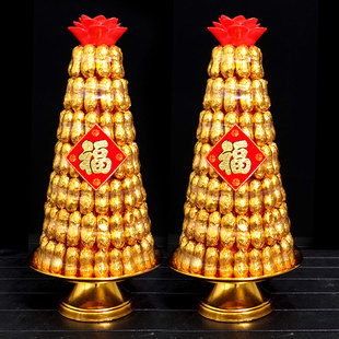 金花生巧克力糖果文昌塔闽南潮汕中秋拜拜习俗用品手工莲花糖果塔