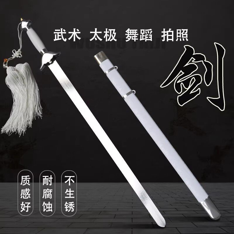太极剑武术剑表演女软剑未开刃晨