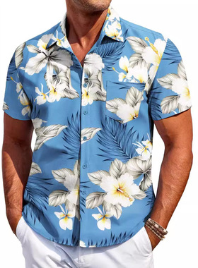3D digital printed beach casual shirt 3D数码印花沙滩休闲衬衫