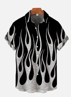 3D digital printed casual button up shirt 3D数码印花系扣衬衫