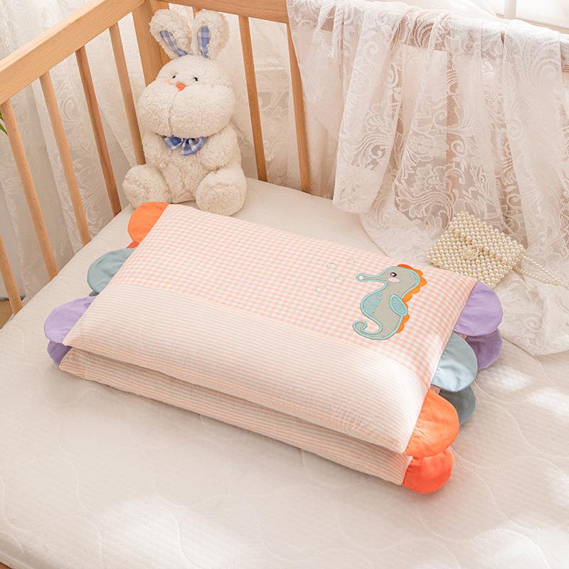 儿童全棉水洗棉幼荞麦枕纯棉专用枕套儿枕芯宝宝ISN园四季通可用
