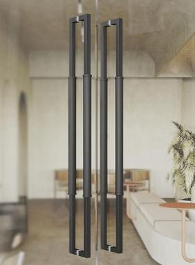 简极黑金璃门拉手现代色实木门把手仿古铜酒玻店包厢店铺大REZ门