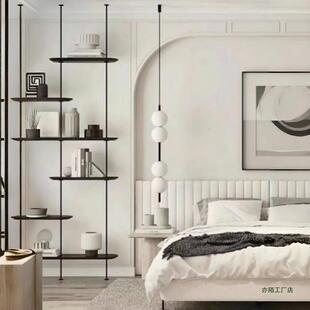 顶天立置物架XBG现铁艺地极简书架开放代式陈展示架客厅办公列室