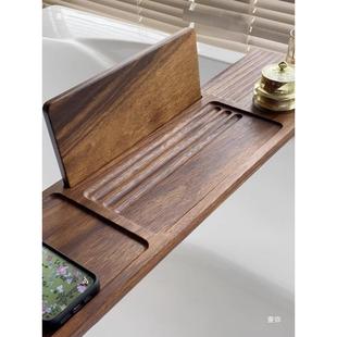 胡桃木实木浴置物架落OWN地式 家卫用间洗漱台收纳架浴缸室置生物