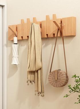 打实木壁钢琴键挂ZJI衣架墙上挂入户进门门免孔卧室玄关挂钩后衣