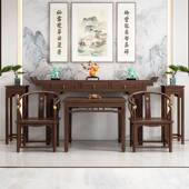 ?实木中堂六件套四套客中厅件堂屋八仙新式 农神台01供桌条案村翘