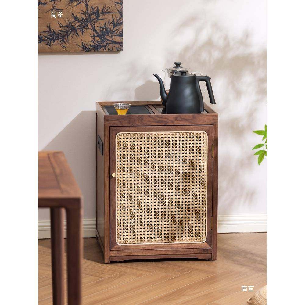 黑胡桃木移茶吧机真藤用编动茶台QSY家茶小台自动烧水茶几桌边柜,商业/办公家具,办公储物柜,淘宝优惠券,粉丝福利购,淘宝优惠卷