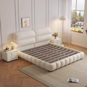 实木象耳朵床轻奢JDV皮床奶大风芙软包油双人泡主卧高端大气主卧