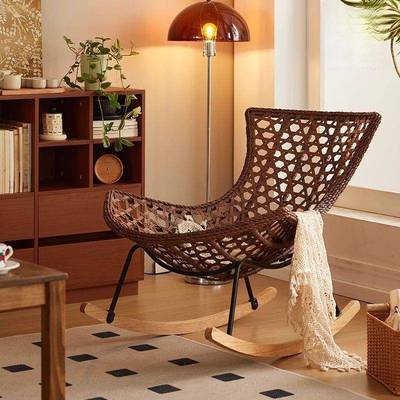 沙摇椅发躺椅懒人沙大人休闲阳台藤编XUD摇发椅家用客厅网红户外