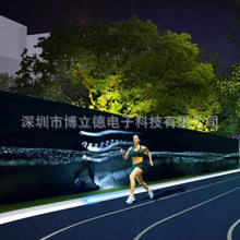 智能感应随行LED光影互动陪跑墙