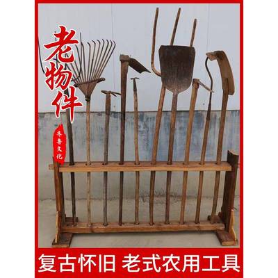 民老物俗件农耕文化风农具车木犁水车播种F77799JM机村史馆展览怀