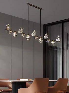 轻奢餐吊灯全铜厅长水晶餐桌吧台51582简约现代饭厅灯条2025新款