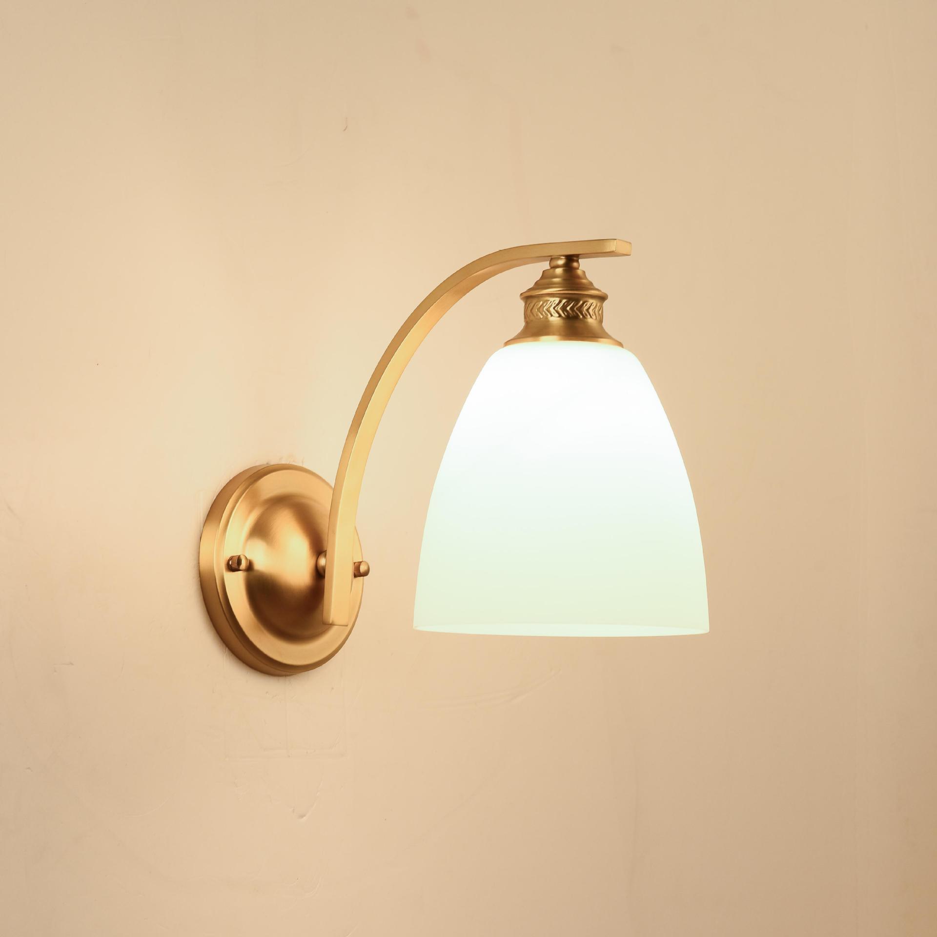 铜壁灯简约卧室床头欧壁灯美式客厅过道灯RLX现代创式意楼梯墙壁