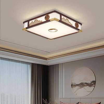 新9中式实木客主厅吸顶灯餐简约中国风全光谱护室眼厅卧灯全屋客