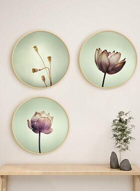 合金装饰画公玄关走廊办室挂画铝AXY-001中式荷花餐厅壁画新中式