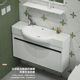 新款现代妆浴方形卫生间镜子带置物架免打66608所孔壁挂厕洗手间