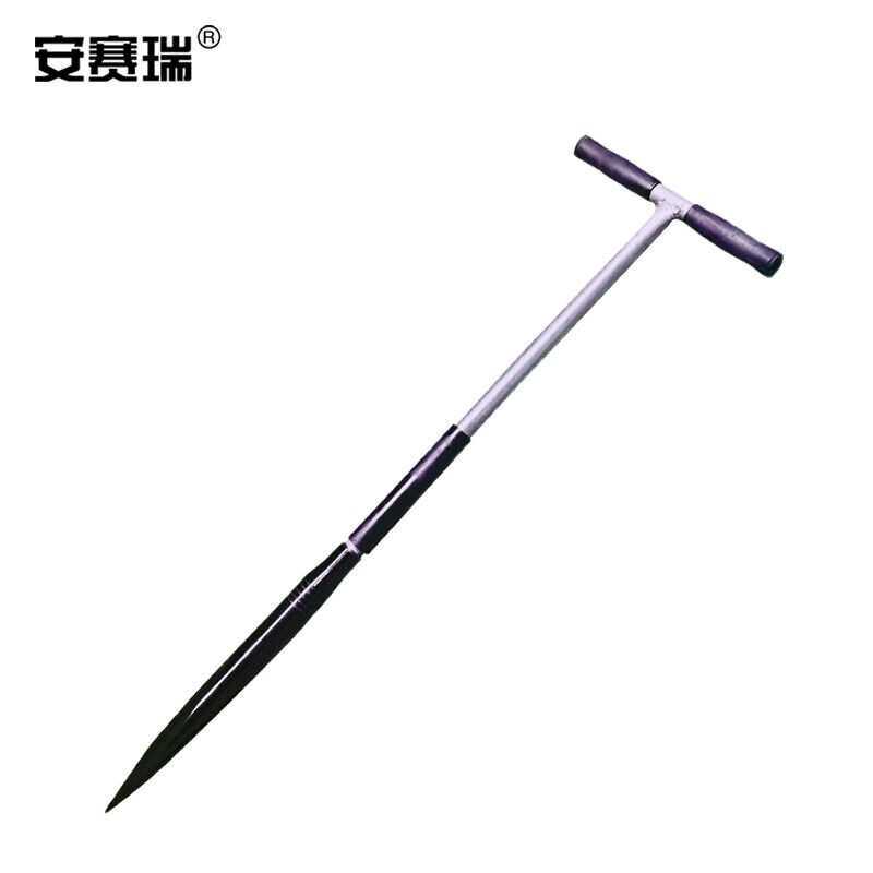 安赛瑞冰镩子手动三棱破冰锥冬捕凿破冰工具大号T型柄血槽冰镩711