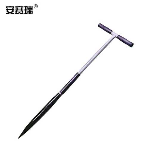 安赛瑞冰镩子手动三棱破冰锥冬捕凿破冰工具大号T型柄血槽冰镩711