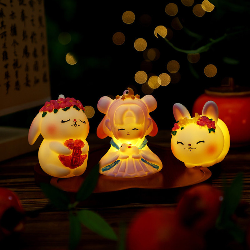 新中秋节LED兔子小夜灯卡通创意夜市摆地摊小礼品儿童卧室氛围灯