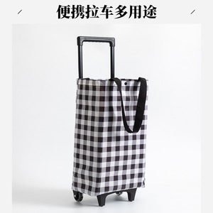 购物车买菜小拉车家用双层超大快递手拉车便携拖车折叠车