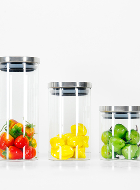 样板房间厨房密封罐杂粮罐橱柜玻璃储物罐摆Q件创意软装拍照道具