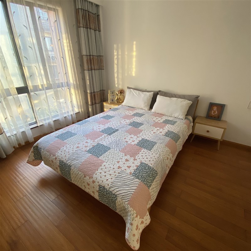 2024新外贸床盖双面纯棉加厚夹棉床单棉韩式夏被薄U睡垫斜纹单双