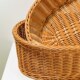 W22005拍一发三仿藤手工椭圆家用储物零食杂物R篮收纳篮收纳筐酒